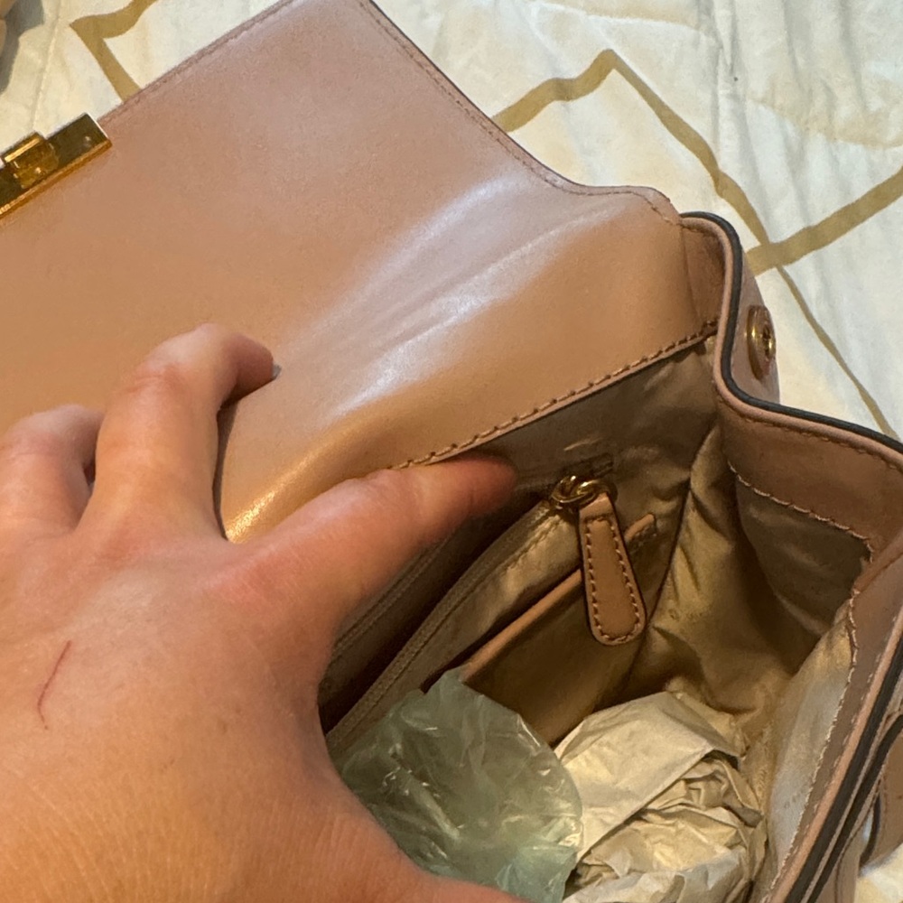 Michael Kors Brown Leather Backpack with Gold Accents - Picture 4 of 4